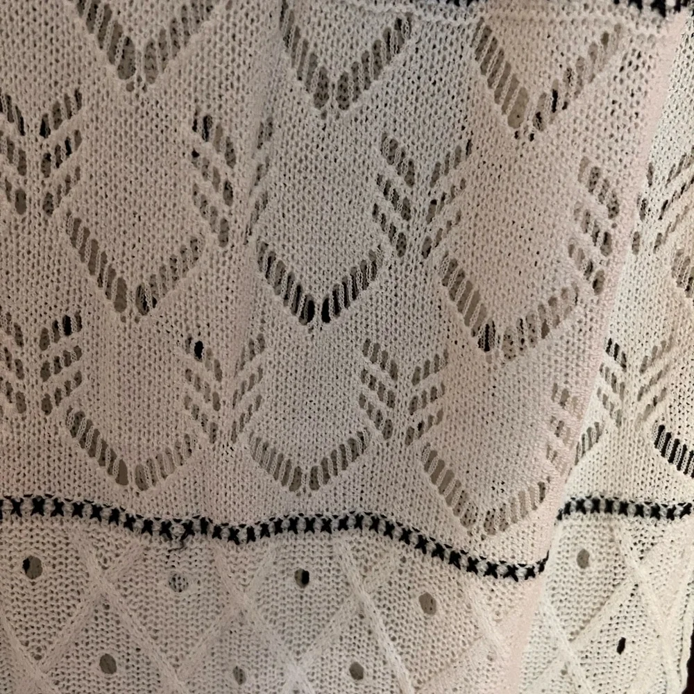 Olyssia Ivory and Black Knit Tie-Strap Maxi Swim Cover-Up - Picture 7 of 9